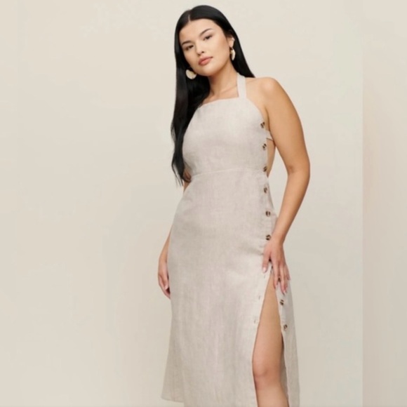 Reformation ‘Mar’ Linen Midi Dress 4 - Picture 2 of 8